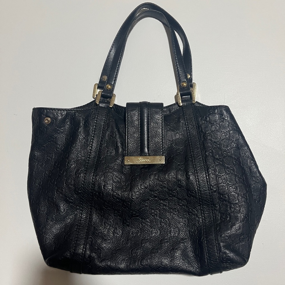 Gucci Black Embossed Shoulder Bag